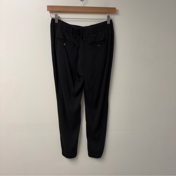 Brunello Cucinelli 100% Silk Tapered Black Trousers Size 6 - Picture 3 of 9